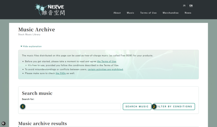 Music search on a computer