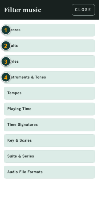 Filter groups on a phone