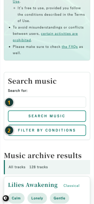 Music search on a phone
