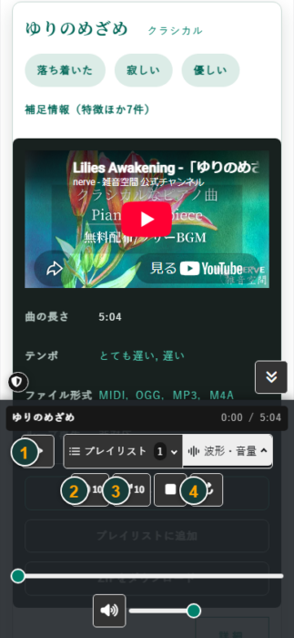 スマートフォンのプレイヤー